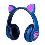 Audífonos Bluetooth Orejas De Gato Luz Rgb Diseño Kawaii Az