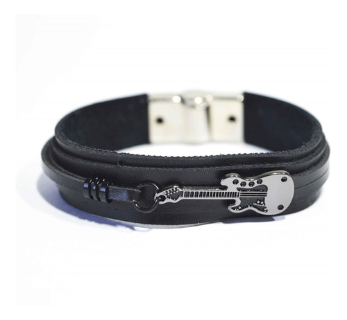 Pulseira Couro Masculina Guitarra