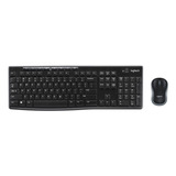 Kit De Teclado Y Mouse Inalámbrico Usb Logitech Mk270 Negro