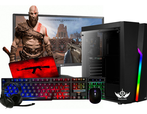 Pc Gamer Completo Barato Com Monitor 21 + Ssd + Pacote Game