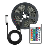 Kit Tira Luz Led Rgb 2m Tv Pc Control Remoto Exterior Tuning