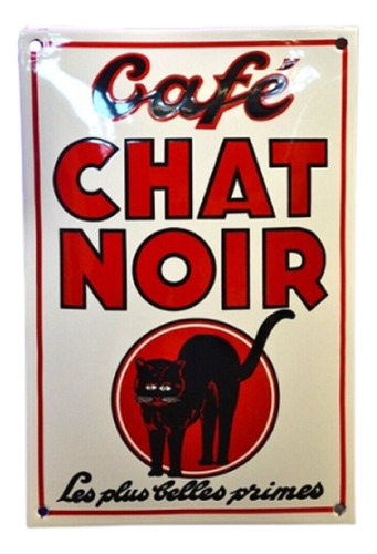 Cartel Enlozado Cafe Du Chat Noir - A Pedido_exkarg