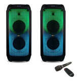 Set X2 Parlantes Fiesta Bluetooth Karaoke Rgb Mic 30w Xinua