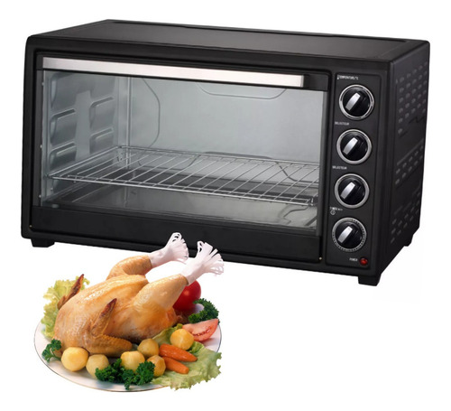 Horno Eléctrico 65 Lt 2000w C/ Control De Temperatura Alpaca Color Negro