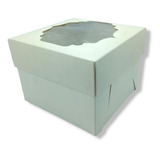 Caja Para Torta Ponque Con Tapa 16x16x12cm (x6 Unidades)