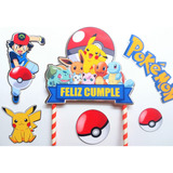Decorativo Torta Pokemon, Decoración Pokemon Pikachu