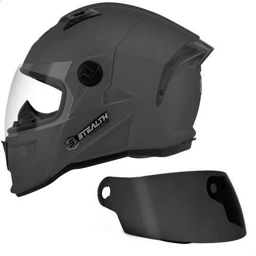 Capacete Fechado Stealth Solid Esportivo + Viseira Escura