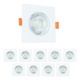 Kit 10 Spot Quadrado Embutir Direcionável Led 7w Frio