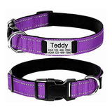 Personalized Dog Collar, Reflective Custom Engraved Pet Id T