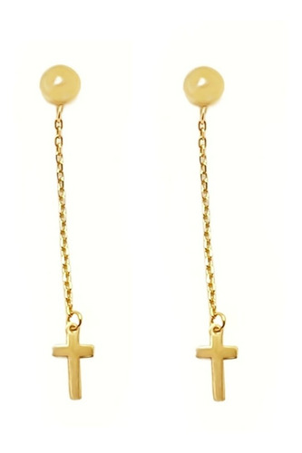 Topos De Cadena Con Cruces En Oro Amarillo 18k Para Mujer