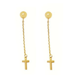 Topos De Cadena Con Cruces En Oro Amarillo 18k Para Mujer