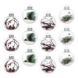 Juego De Bolas De Navidad Decorativas De Plastico Transparen