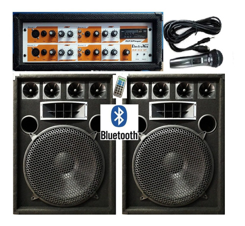 Combo 2 Bafles 15 PuLG./consola Potenciada 9 Entradas/1mic