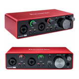 Interfaz De Audio Focusrite Scarlett 2i2 Roja 3ra Generacion