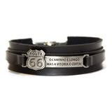 Pulseira Couro Masculina Rota 66