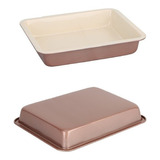 Fuente Asadera Antiadherente Ceramica Hudson Rectang 34x24cm Color Cobre