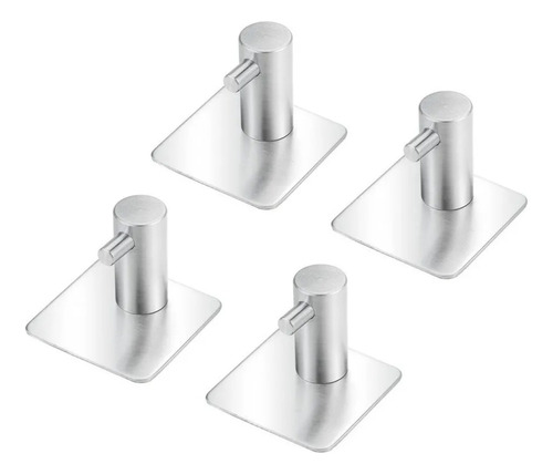 Gancho Parede Aço Inox Escovado 304 Cabide Pendurar Kit C/ 4