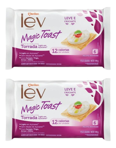 Torradinha Lev Magic Toast Marilan Light Base De Patê 300g