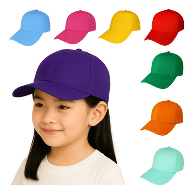 6 Gorras Económicas Lisas Para Bordar Sublimar Infantil Color Morada Talla 3-14 Años Liso