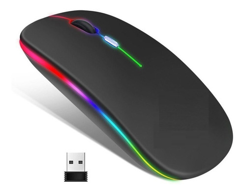 Mouse Recargable Inalámbrico Rgb Color 2.4g Mouse Silencioso