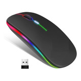 Mouse Recargable Inalámbrico Rgb Color 2.4g Mouse Silencioso