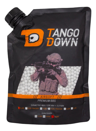 Bbs Bolinhas Premium Airsoft Tango Down 0,20g 4000 Un