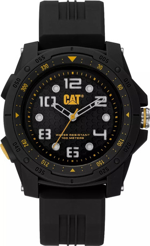 Reloj Cat Aperture Lp.160.21 Caterpillar Sumergible Color De La Malla Negro Color Del Bisel Negro Color Del Fondo Negro