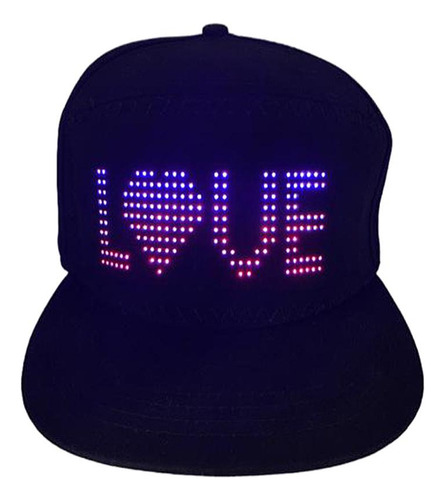 Moda Flash Luminoso Led Pantalla Gorra Editable Compatible S