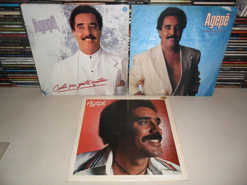 Agepê - Lote Com 3 Lps Com Encartes - 1977 / 1988 / 1989