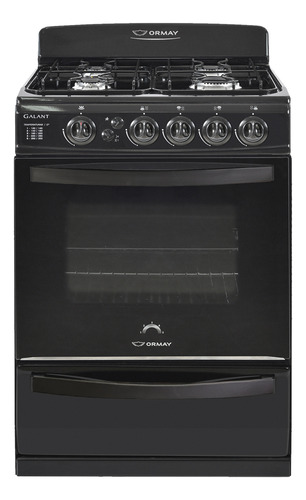 Cocina Ormay Gourmet Galant N A Gas/eléctrica 4 Hornallas  Negra 220v Puerta Con Visor 91l