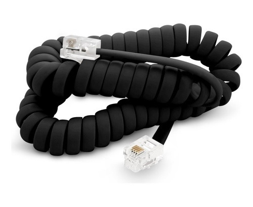 Cable Rulo Espiral Telefono 2m Rg9 Negro
