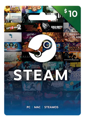 Tarjeta De Saldo Steam 10 Dólares Cuenta Arg - Gift Card