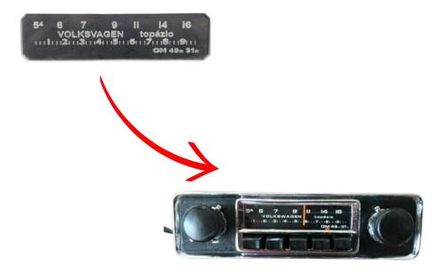 Dial Em Acrílico Para Motorádio Rádio Volkswagen 