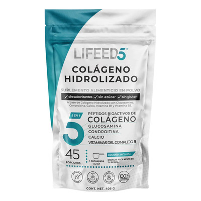 Colágeno Hidrolizado en Polvo - Glucosamina, Condroitina y Calcio 45 Porciones | LIFEED5 | MercadoLibre
