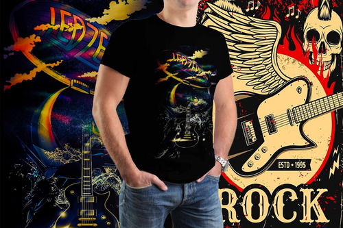 Playera Led Zeppelin Corte Recto Algodón Manga Corta