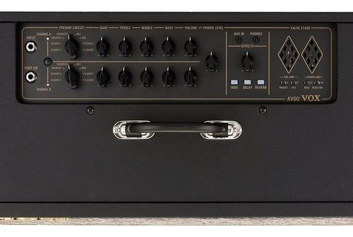 Vox Av60 Amplificador 60 Watts Circuito Analogi Pre Valvular Color Negro/gris