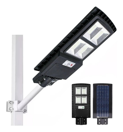 Kit 4 Luminária Refletor Publica Poste 80w Sensor Solar 