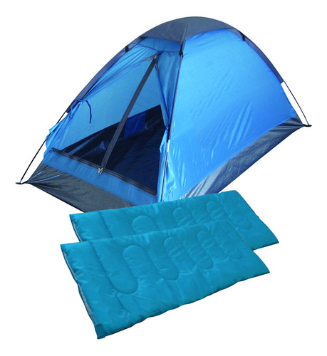 Set Combo Carpa 2 Personas Iglu Camping + 2 Bolsas Dormir