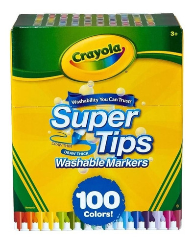 Plumones Crayola Super Tips Lettering Lavable 100 Unidades