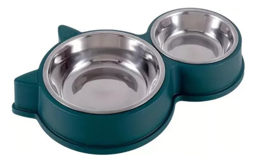 Plato Doble Para Perro Gato Base Plastica Antiderrapante