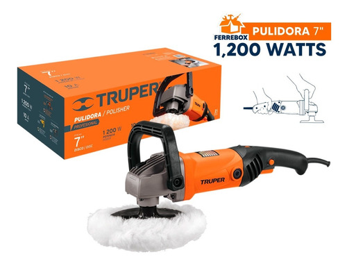 Pulidora 7'', 1,200 W, Truper 16626