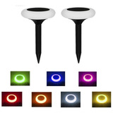 X2 Luz Led Lampara Solar Estaca 7 Color Rgb 5050 Jardin