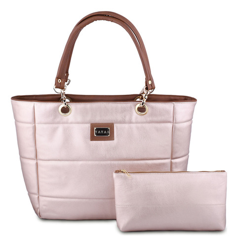 Bolsa Austin + Cosmetiquera Color Rosa Claro