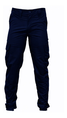 Pantalon Policial Tactico Azul Hombre Elastizado Tela Verano