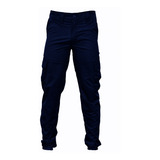 Pantalon Policial Tactico Azul Hombre Elastizado Tela Verano