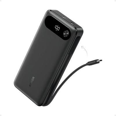Power Bank Anker 20000mAh 87W con Cable Integrado y 3 Puertos (2 USB-C, 1 USB-A), Carga Rápida para iPhone 17\u002F16\u002F15, Xiaomi, Motorola, Samsung, MacBook, Switch | Meses sin interés