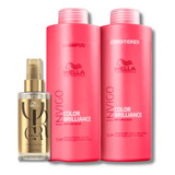 Kit Wella Brilliance Sh 1000ml + Cond 1000ml + Óleo 100ml