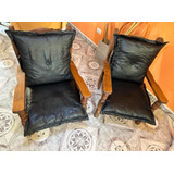 Sillón De Pino Pintado Con Almohadones De Eco Cuero