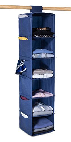 Organizador Colgante De 6 Estantes Para Ropa, Azul.