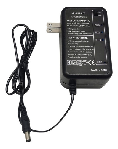 1 Bateria Recarregável 5000mah 5v 9v 12v Dc Ups Output.